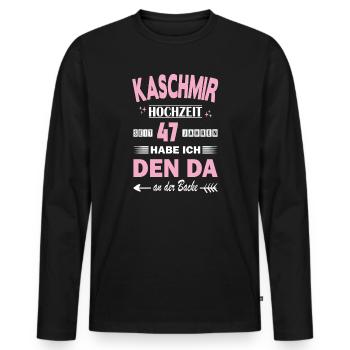 47 Years Relationship Anniversary Wedding Anniversary - Men's Premium Organic Long Sleeve Shirt - black - Front - Nico (187cm)