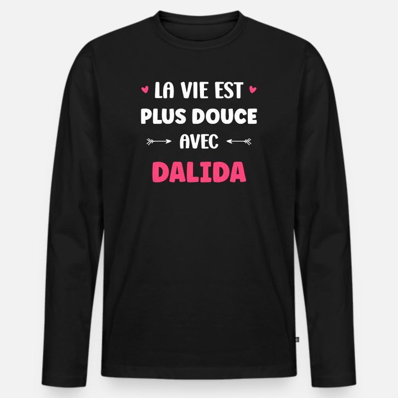 Dalida - Männer Premium Bio Langarmshirt - Schwarz