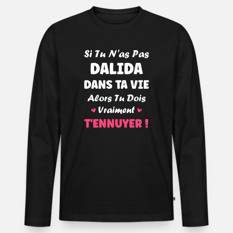 Dalida - Männer Premium Bio Langarmshirt - Schwarz