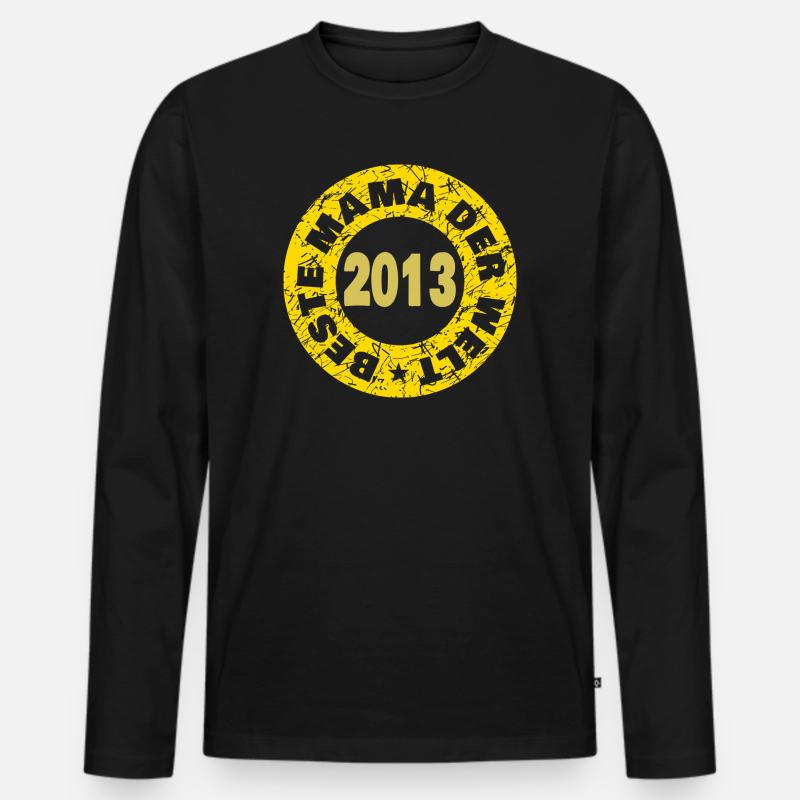 2013 - Männer Premium Bio Langarmshirt - Schwarz