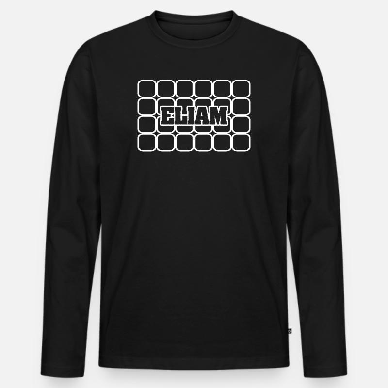 Maennername Eliam - Männer Premium Bio Langarmshirt - Schwarz
