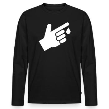 Blood test, blood drops - Men's Premium Organic Long Sleeve Shirt - black - Front - Nico (187cm)