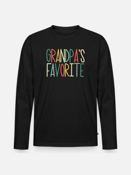 Yndlingsbarnebarn Sjov bedstefar favorit - Premium økologisk langærmet T-shirt til mænd - sort