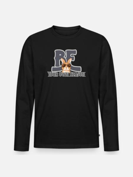 Be Your Own Reason Kaninchen - Männer Premium Bio Langarmshirt - Schwarz