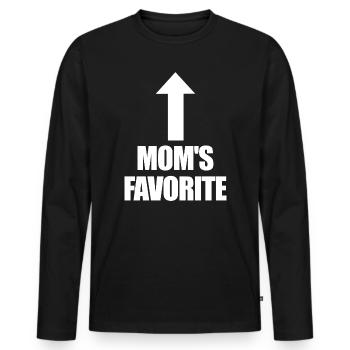Lieblingskind Mamas Liebling Ich bin Mamas Lieblin - Männer Premium Bio Langarmshirt - Schwarz - Vorne - Nico (187cm)