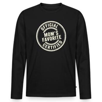 Lieblingskind Lustig Offiziell Mamas Liebling - Männer Premium Bio Langarmshirt - Schwarz - Vorne - Nico (187cm)