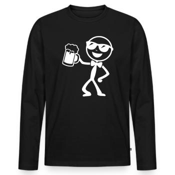 Bonhomme bâton de marié Jga - T-shirt manches longues Premium bio Homme - noir - Devant - Nico (187cm)