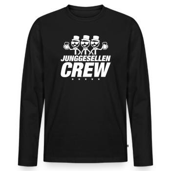 Junggesellen Crew - Männer Premium Bio Langarmshirt - Schwarz - Vorne - Nico (187cm)