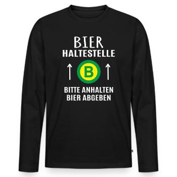 Bière, tente, bière, Arrêt cadeau de bière pour les buveurs. - T-shirt manches longues Premium bio Homme - noir - Devant - Nico (187cm)