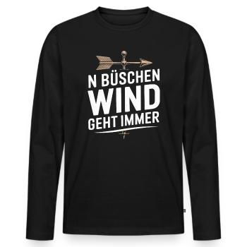 Le vent des buissons de N dit toujours pour les marins - T-shirt manches longues Premium bio Homme - noir - Devant - Nico (187cm)