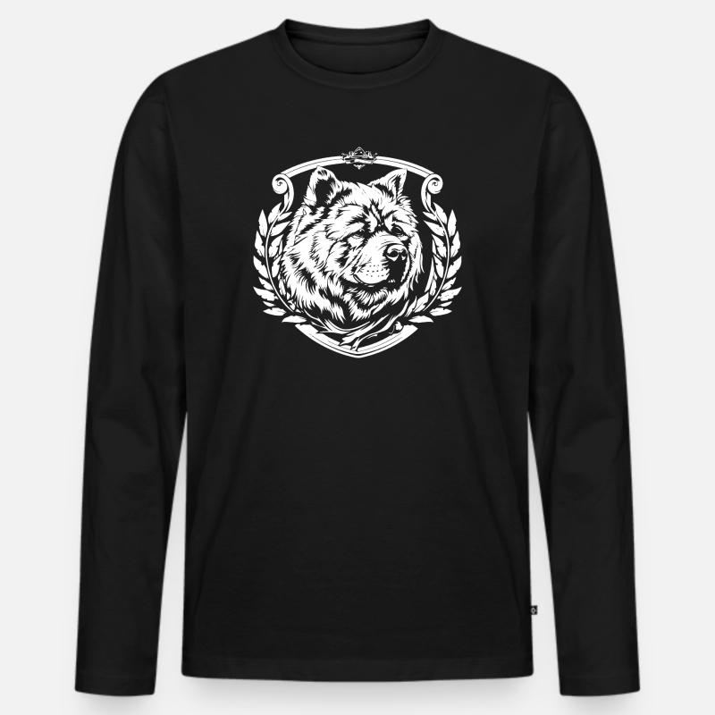 Hunde Wappen - Männer Premium Bio Langarmshirt - Schwarz