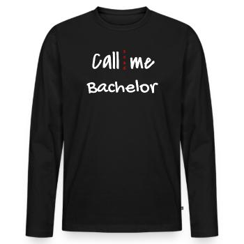 Bachelor 2026 Graduation Graduation - Men's Premium Organic Long Sleeve Shirt - black - Front - Nico (187cm)