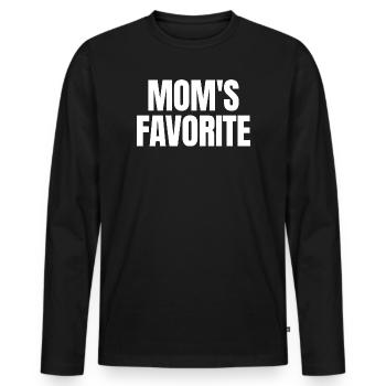 Lieblingskind Mamas Liebling Ich bin Mamas Lieblin - Männer Premium Bio Langarmshirt - Schwarz - Vorne - Nico (187cm)