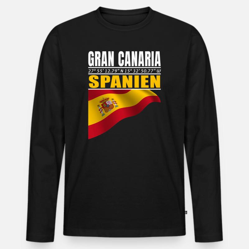 Gran Canaria - Männer Premium Bio Langarmshirt - Schwarz