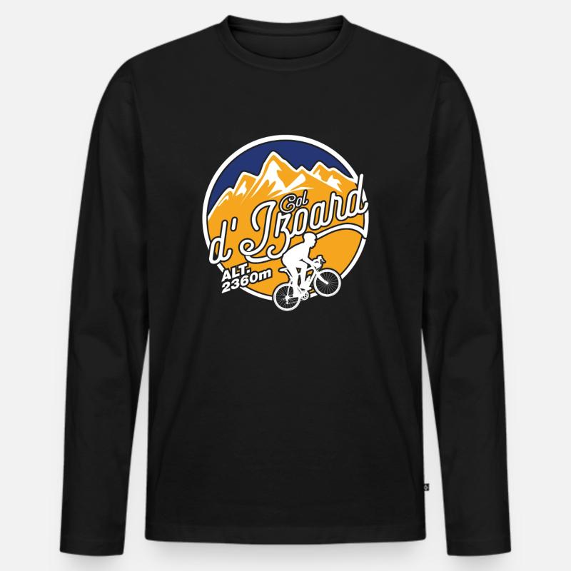 Col d'Izoard Radalpen - Männer Premium Bio Langarmshirt - Schwarz