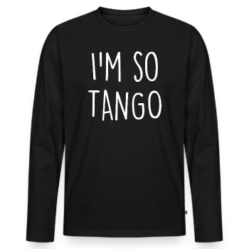 Danseur de tango - T-shirt manches longues Premium bio Homme - noir - Devant - Nico (187cm)
