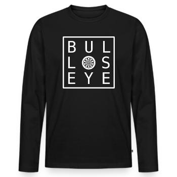 Sweat à capuche en cible de fléchettes, tasse, chemise, casquette, chaussettes - T-shirt manches longues Premium bio Homme - noir - Devant - Nico (187cm)