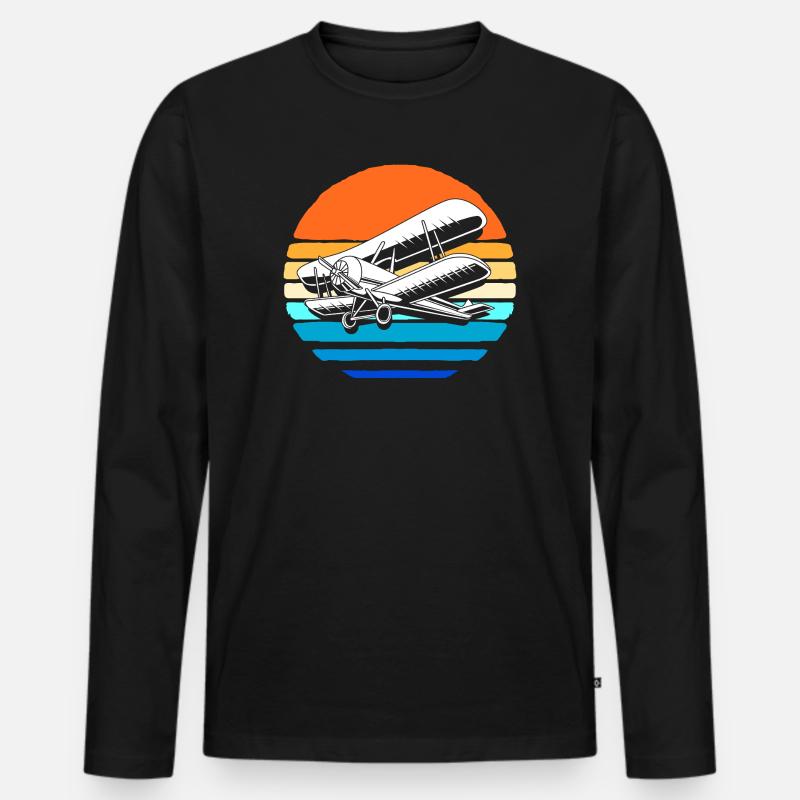 Modellflugzeug Modellflug - Männer Premium Bio Langarmshirt - Schwarz