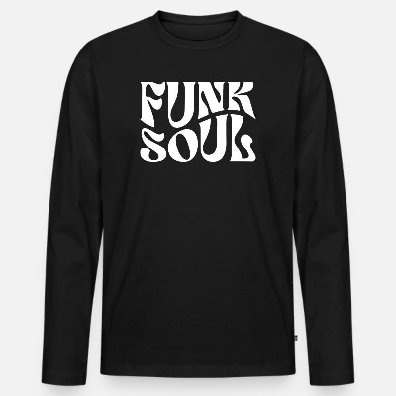 Funk Soul Bold Retro-Typografie - Männer Premium Bio Langarmshirt - Schwarz