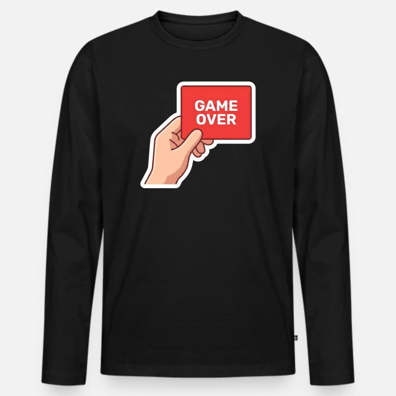 Game Over Retro-Schild - Männer Premium Bio Langarmshirt - Schwarz