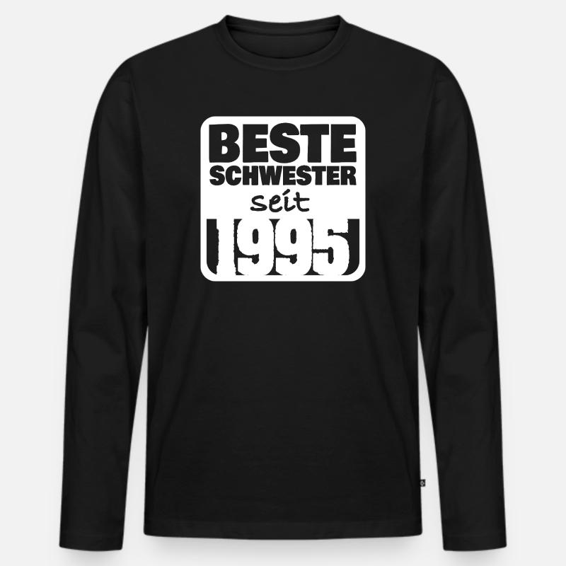 Geschwister 1995 - Männer Premium Bio Langarmshirt - Schwarz