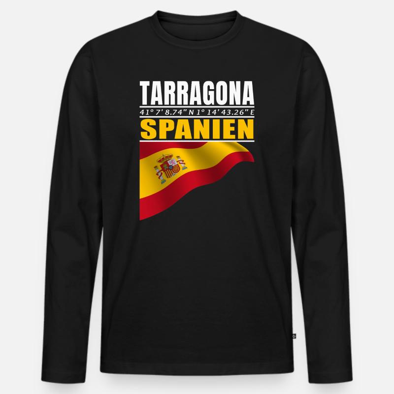 Tarragona - Männer Premium Bio Langarmshirt - Schwarz