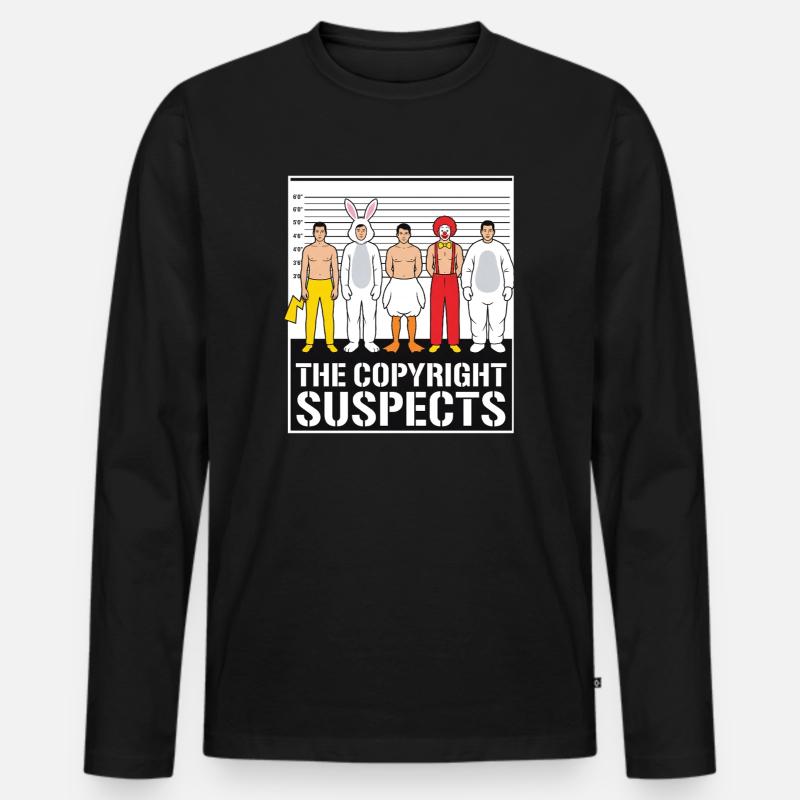 Die Urheberrechtsverdächtigen - Männer Premium Bio Langarmshirt - Schwarz