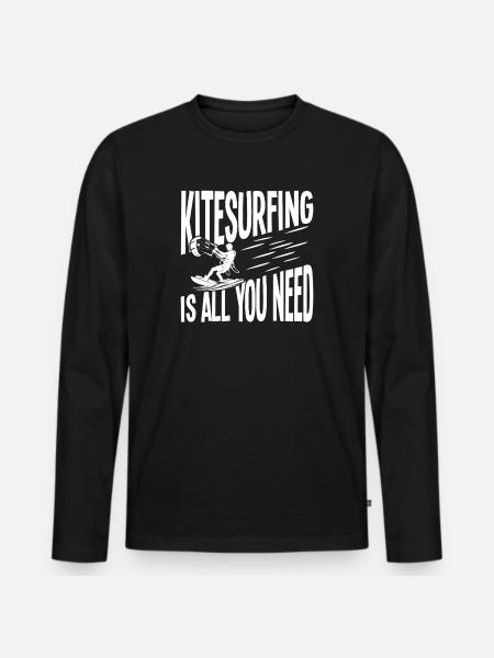 Kitesurfing is all you need - Men's Premium Organic Long Sleeve Shirt - black