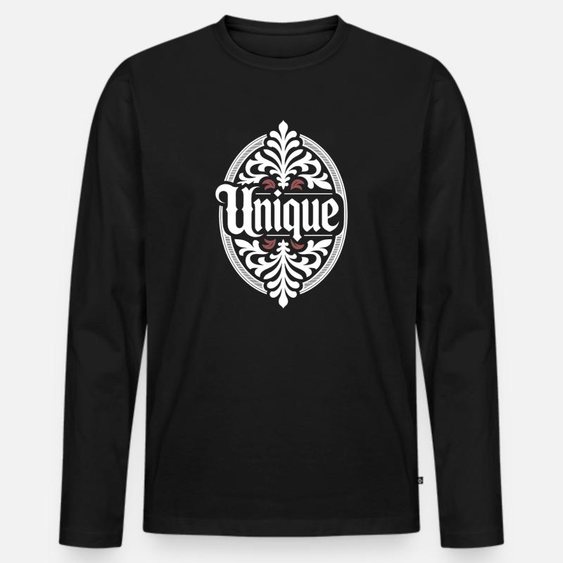 unique unique unique self-worth unique - Men's Premium Organic Long Sleeve Shirt - black
