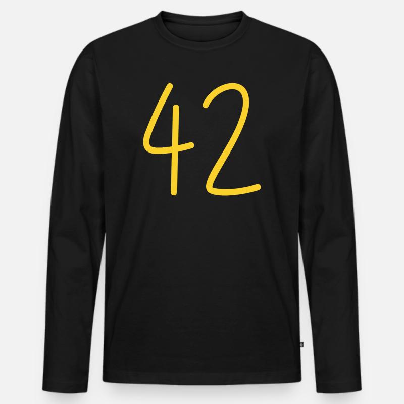 42 - Männer Premium Bio Langarmshirt - Schwarz