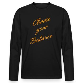 Choose Your Balance - Mindset & Balance - Men's Premium Organic Long Sleeve Shirt - black - Front - Nico (187cm)