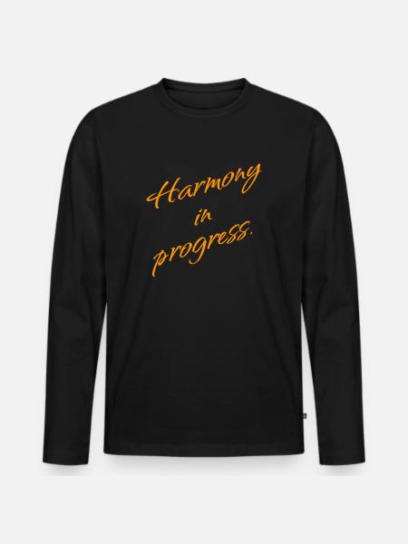 Harmony in Progress – Balance & Mindset - Männer Premium Bio Langarmshirt - Schwarz
