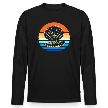 Shell collector shell - Men's Premium Organic Long Sleeve Shirt - black - Front - Nico (187cm)