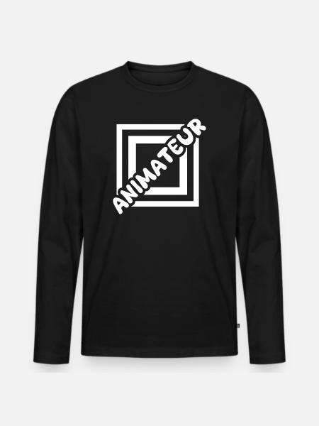 Job Animator - Men's Premium Organic Long Sleeve Shirt - black