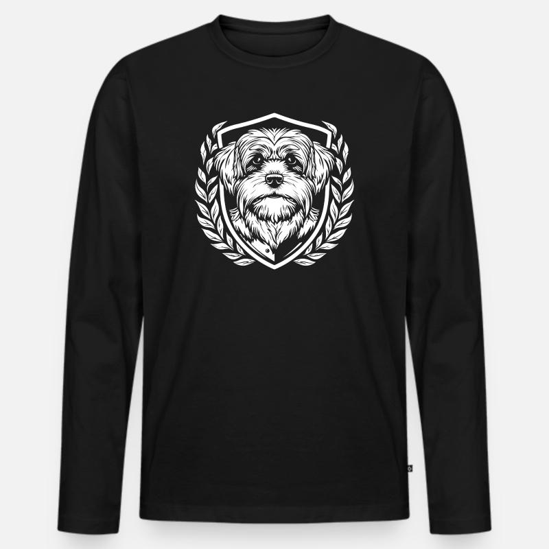 Wächterhund Wappenstil - Männer Premium Bio Langarmshirt - Schwarz