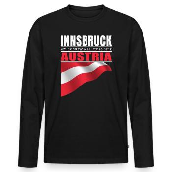 Innsbruck - Men's Premium Organic Long Sleeve Shirt - black - Front - Nico (187cm)