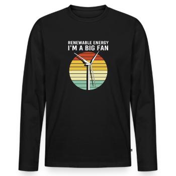Wind Power Wind Turbine Wind Energy - Men's Premium Organic Long Sleeve Shirt - black - Front - Nico (187cm)