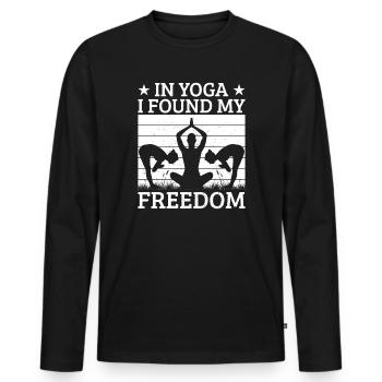 Pilates Enthusiasts I Found My Freedom Pilates - Men's Premium Organic Long Sleeve Shirt - black - Front - Nico (187cm)