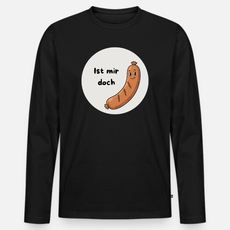 Ist mir doch Wurst - Männer Premium Bio Langarmshirt - Schwarz