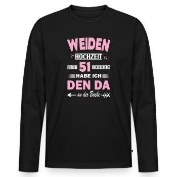 51 Jahre Beziehung Jahrestag Hochzeitstag - Männer Premium Bio Langarmshirt - Schwarz - Vorne - Nico (187cm)