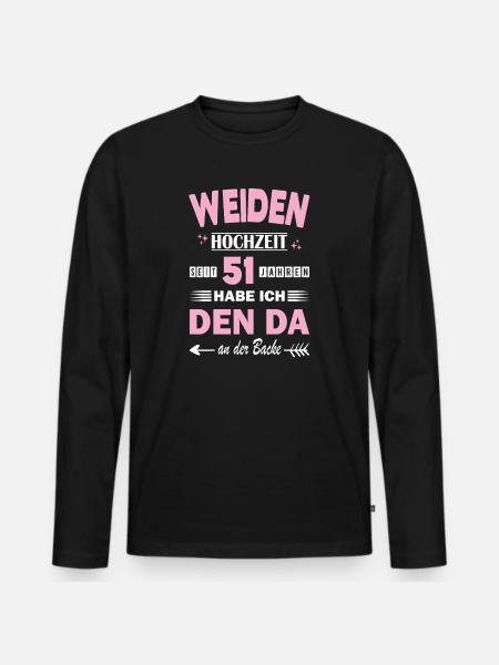 51 Years Relationship Anniversary Wedding Anniversary - Men's Premium Organic Long Sleeve Shirt - black