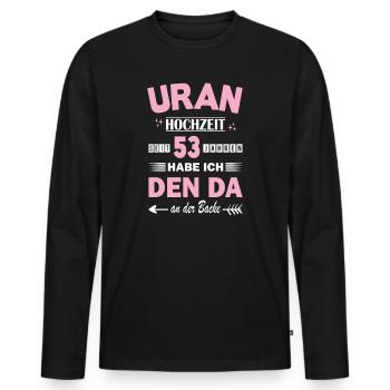 53 Jahre Beziehung Jahrestag Hochzeitstag - Männer Premium Bio Langarmshirt - Schwarz - Vorne - Nico (187cm)