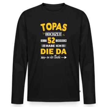 52 Jahre Beziehung Jahrestag Hochzeitstag - Männer Premium Bio Langarmshirt - Schwarz - Vorne - Nico (187cm)