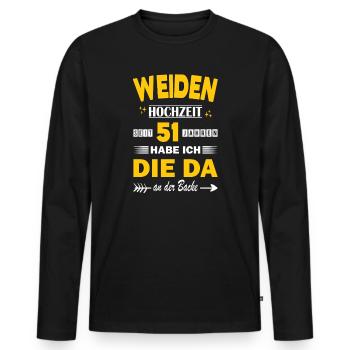 51 Jahre Beziehung Jahrestag Hochzeitstag - Männer Premium Bio Langarmshirt - Schwarz - Vorne - Nico (187cm)