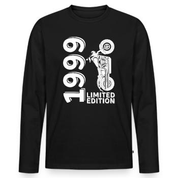 1999 Limited Edition Biker Vintage - Men's Premium Organic Long Sleeve Shirt - black - Front - Nico (187cm)