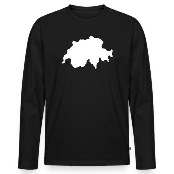 Schweiz Land Swiss - Männer Premium Bio Langarmshirt - Schwarz - Vorne - Nico (187cm)