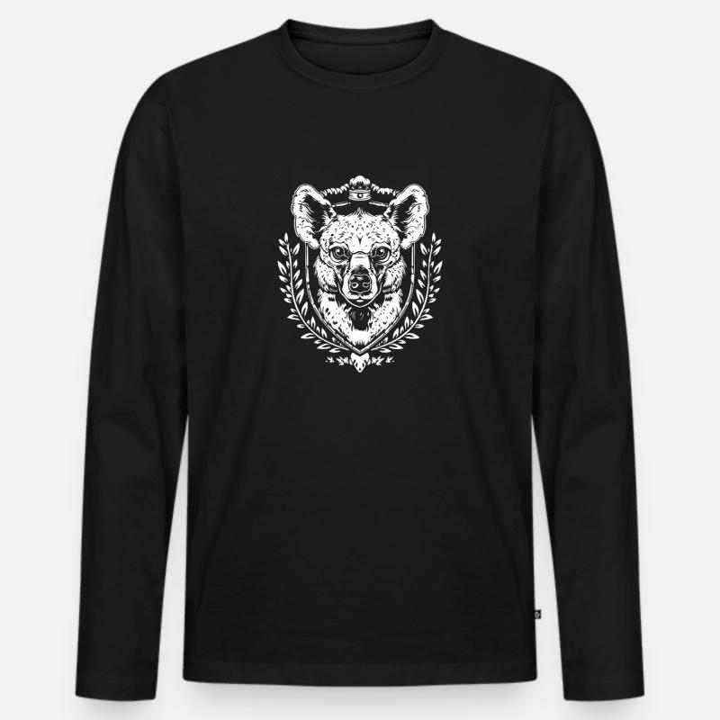 Hund Wappen - Männer Premium Bio Langarmshirt - Schwarz