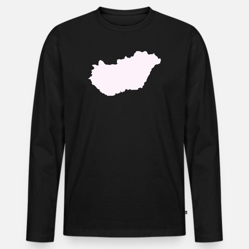 Ungarn Land - Männer Premium Bio Langarmshirt - Schwarz