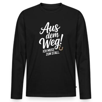 Reiten Aus Dem Weg Zum Stall Pferdemädchen Pferde - Männer Premium Bio Langarmshirt - Schwarz - Vorne - Nico (187cm)