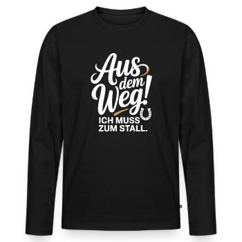 Reiten Aus Dem Weg Zum Stall Pferdemädchen Pferde - Männer Premium Bio Langarmshirt - Schwarz - Vorne - Nico (187cm)